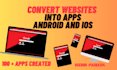 convert wordpress or website  into ios and android app using webview