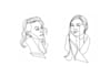 draw continuous line art portrait illustration