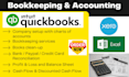 do complete bookkeeping in quickbooks, xero, microsoft excel