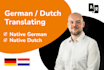 translate dutch to native german and vice versa