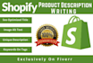 write proper shopify description and product title