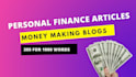 write SEO personal finance articles and blogs