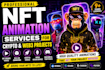 do 2d and 3d nft animation for crypto marketing and social media