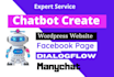 create ai chatbot for facebook, website in manychat, dialogflow