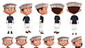 create character sheet for animation with expressions
