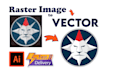 redraw image, convert raster image into vector in 2 hours