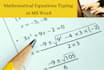type mathematical equations in ms word