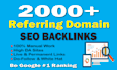 build referring domains SEO backlinks for website ranking