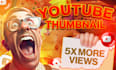 create youtube thumbnail for entertainment, fact, gym, sports, car delarship