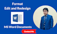 format, design, edit, ms word document and microsoft word formatting