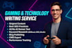 write professional articles on gaming and technology