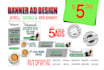 create 5 premium quality banner ads and ensure fast delivery