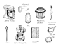 draw hand drawn line art vintage icons, illustrations