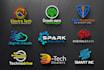 do modern tech, app, saas software, cyber security, and startup logo