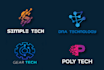 design hi tech, crypto security and technology logo