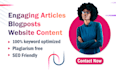 article writer, SEO blog writer, website content