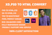 convert PSD to HTML and xd to HTML with responsive design