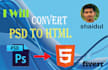 convert responsive website design,  xd, ai, psd to html