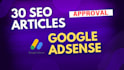 write 30 SEO friendly bulk articles for google adsense approval
