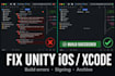fix unity ios xcode build errors and publish to the app store