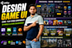 design game UI, icons, play store screenshots and 3d game assets