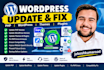 update php version, wordpress version, themes, plugins and fix php errors issues