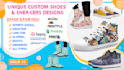 design unique custom shoes, sneakers, and all accessories