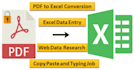 do excel data entry and convert PDF to excel