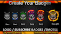 design 6 twitch sub badges or 6 sub emotes in just 10 dollar