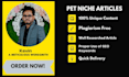 write pet niche related articles and blog posts