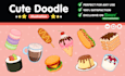 draw cute kawaii doodle cartoon illustration art sticker food drink object menu