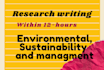 write articles related to environmental, sustainability, and management