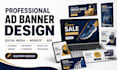 design ad banners for social media, websites and ads