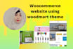create  woocommerce website using woodmart theme, visual composer