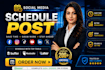 schedule, design and manage your social media posts via buffer and hootsuite