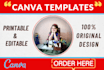 design editable canva  templates in 12 hours