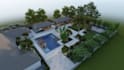 do 3d design backyard  front yard design with architecture