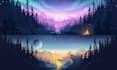 draw custom flat landscape scenery illustration