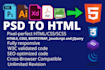 convert PSD to HTML web page, landing page