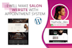 create  a beauty  salon website with an appointment system