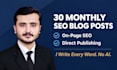 write SEO 30 blog posts monthly with onpage and publishing