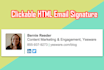 create clickable HTML email signature