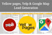 do yellow pages, yelp data and google map lead generation