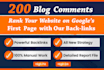 provide 200 high quality dofollow blog comments  backlinks
