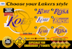 create a professional lakers logo with your name