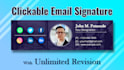create an expert clickable HTML email signature