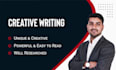 do copywriting, creative writing, or creative content writing for you