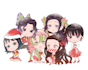 draw cute chibi group with anime style