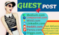 build 7 guest post backlinks on high da sites with 7 articles