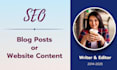 write successful SEO website content or blog posts